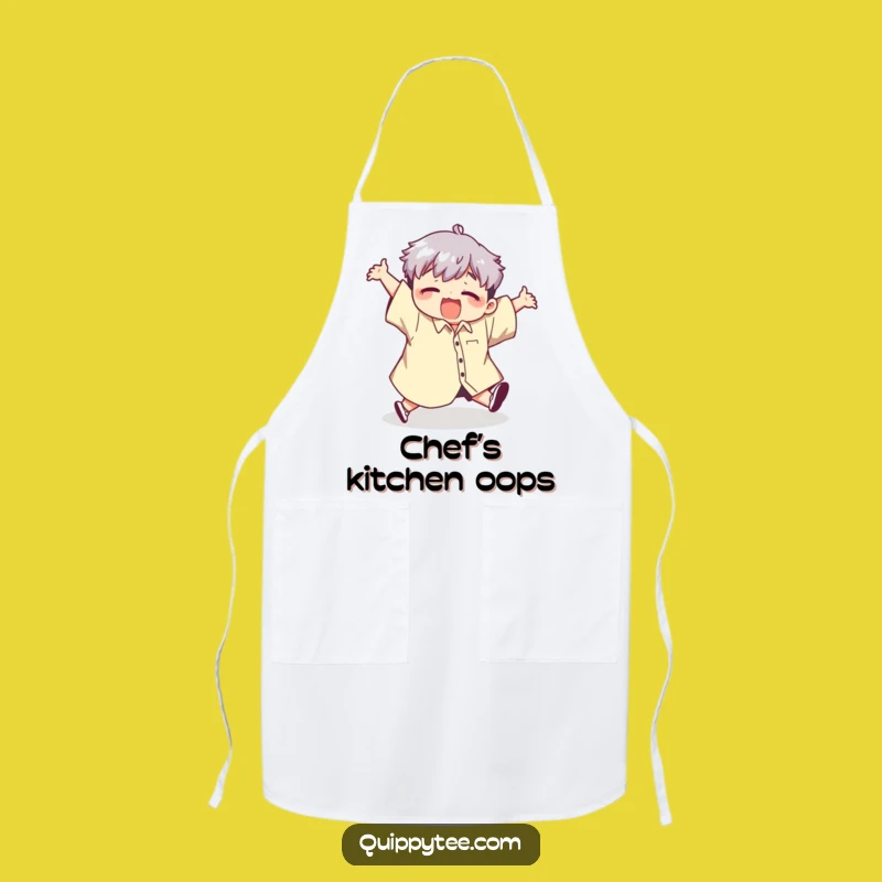 Funny Tripping Apron: Kawaii Character's Kitchen Stumble