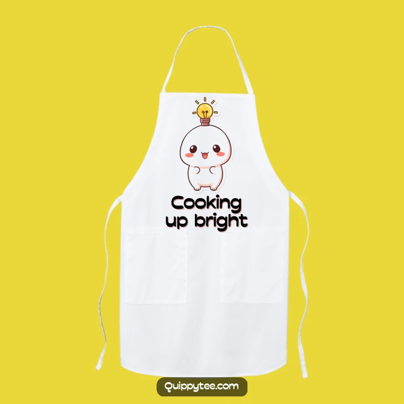 Funny Kawaii Lightbulb Apron: Cook Up Bright Ideas