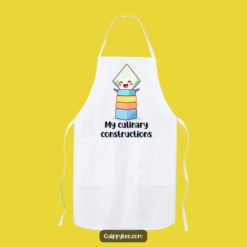 Funny Giggling Diamond Stacking Blocks Apron - Kitchen Fun & Comedic Gift