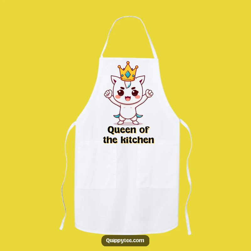 Funny Kawaii Power Pose Apron - Kitchen Regal Humor Chef's Gift