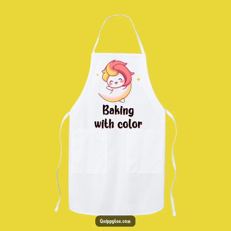 Funny Rainbow Swirl Apron: Add Vibrant Flair to Kitchen Fun