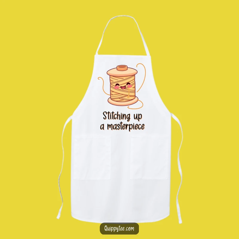 Funny Smiling Spool Apron: Sew Happy While You Cook