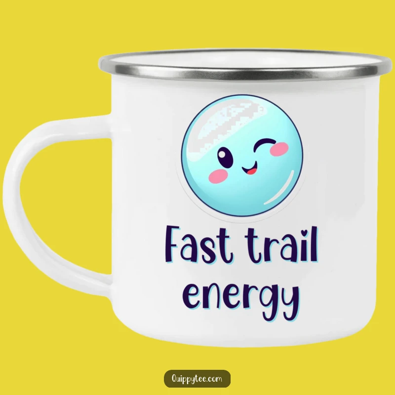 Adventure Ready: Funny Winking Button Camping Mug for Go-Getters