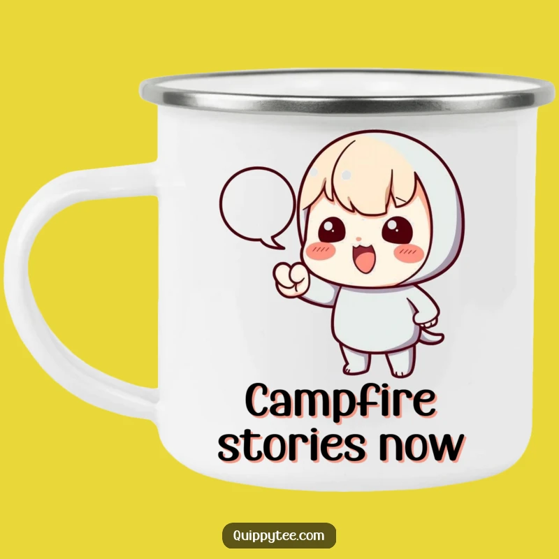 Funny Pointing Kawaii Camping Mug: Share Your Thoughts Outdoors
