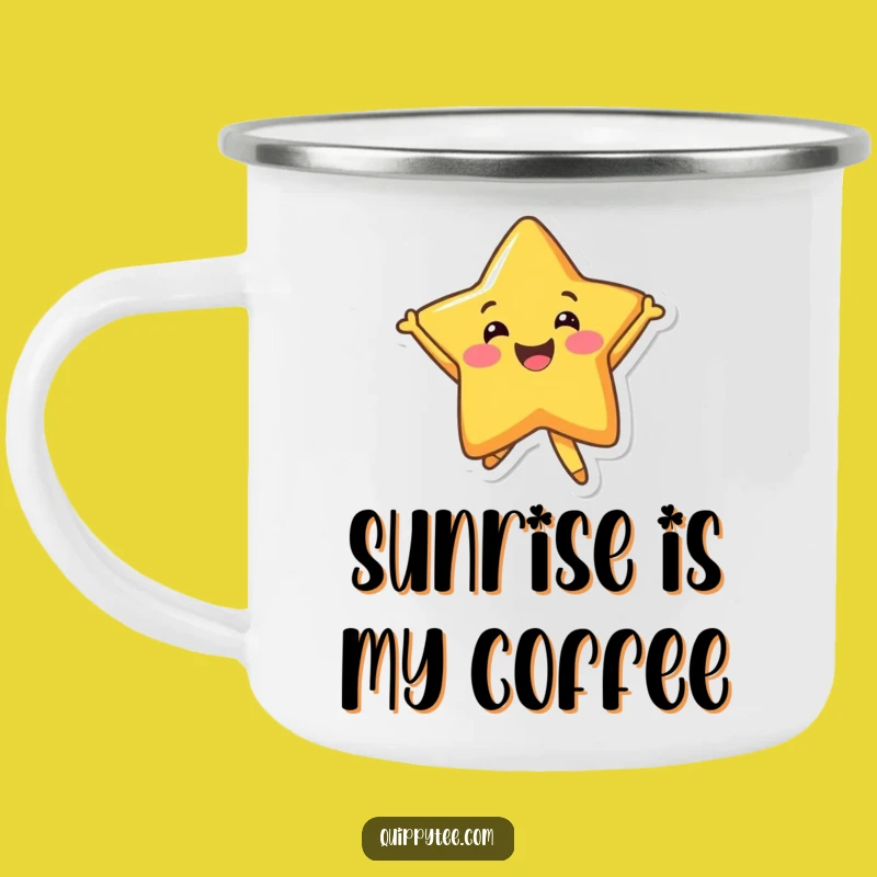 Funny Star Joy Camping Mug: Cheerful Character for Outdoor Adventures