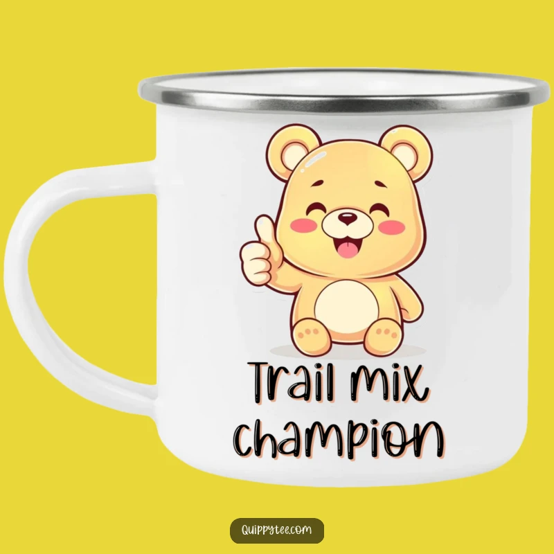 Funny Gummy Bear Thumbs Up Camping Mug: Adventure Fuel with a Hilarious Twist