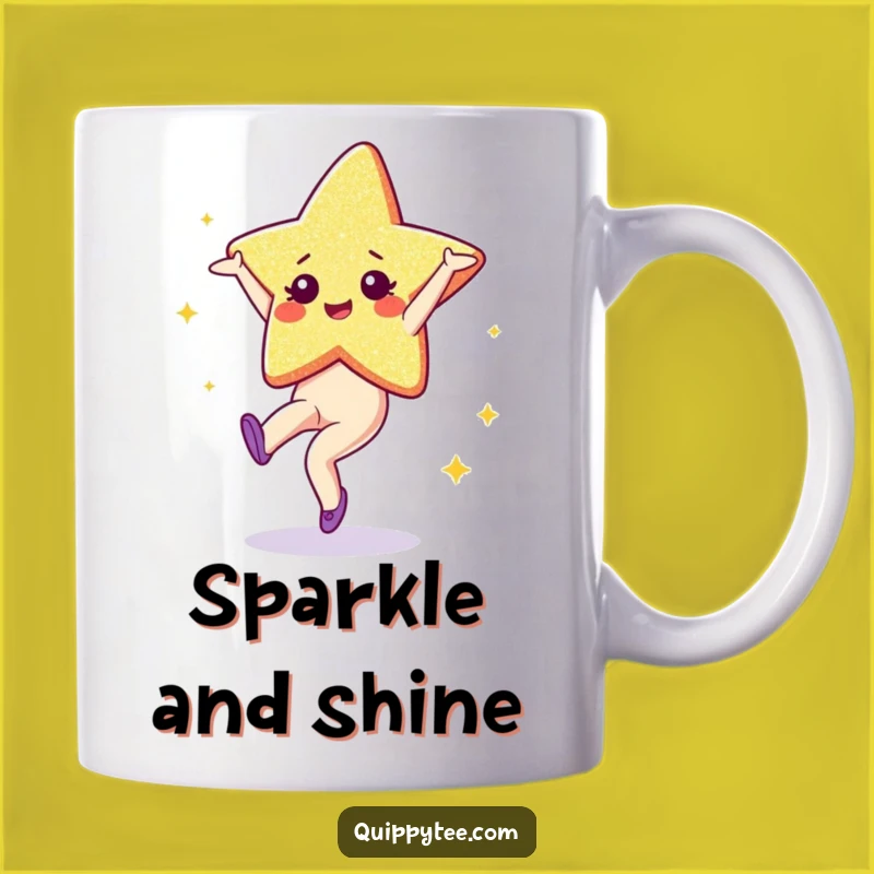 Funny Glitter Star Cartwheel Mug: Spin with Joy, a Perfect Humorous Gift for Stars