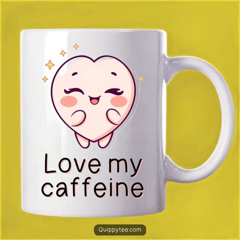Funny Heart Wink Mug: Playful Character Charm, Perfect Flirty Gift
