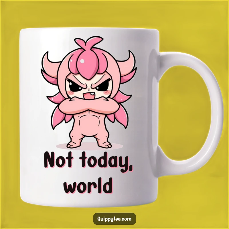 Funny Kawaii Defiant Mug: Cute Attitude Kitty, Perfect Gift for Rebels