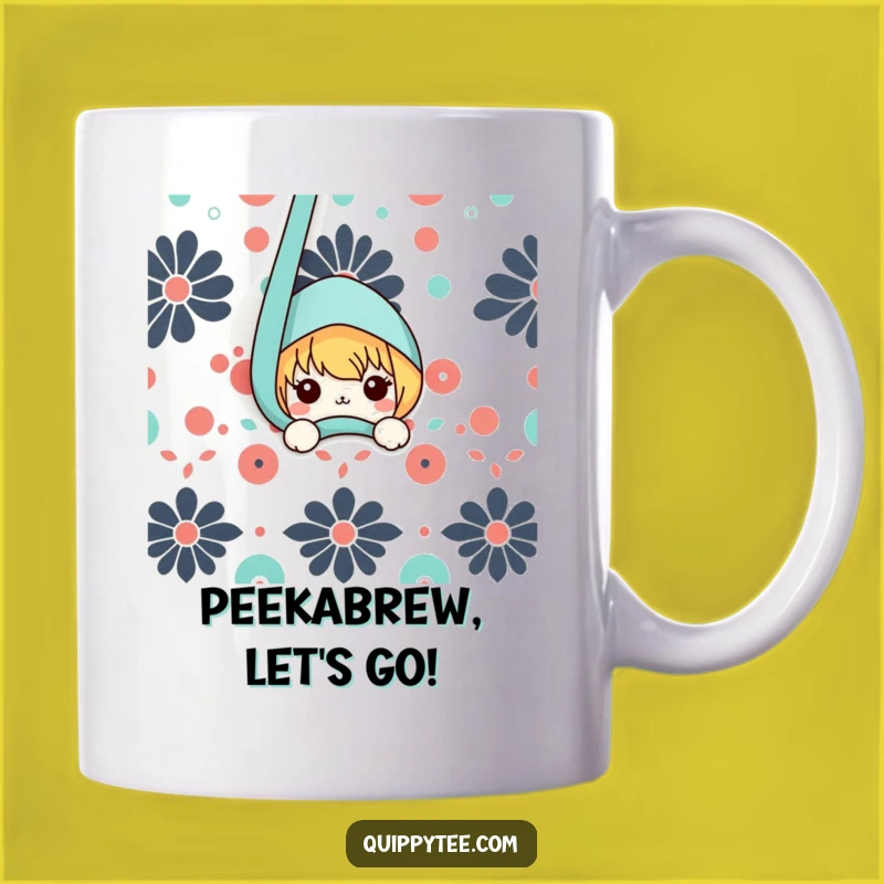 Funny Kawaii Peekaboo Mug - Adorable Fabric Character Surprise Funny Gift