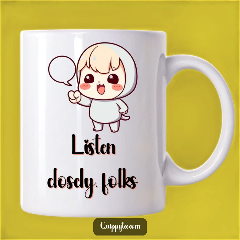 Funny Pointing Kawaii Mug: Speak Your Mind, Perfect Funny Gift