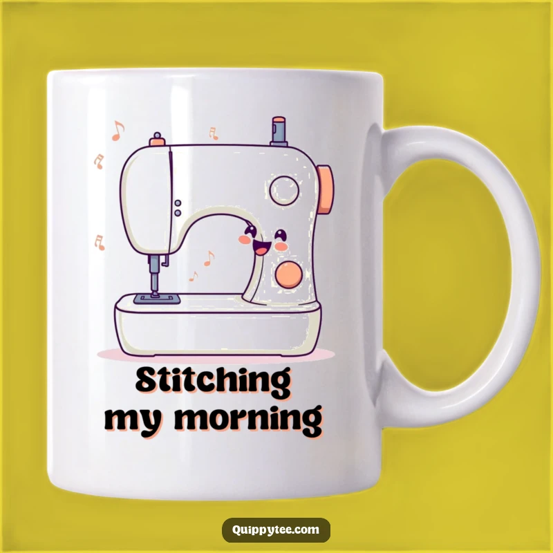 Funny Sewing Machine Mug - Happy Tune Crafter Gift