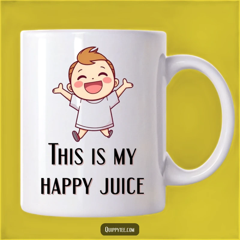 Joyful Speech Bubble Mug: Funny Character's Happy Jumps for a Cheerful Gift