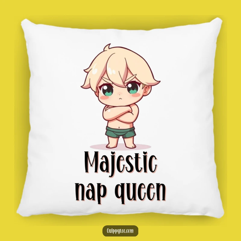 Confident Pose Pillow: Funny Character's Cozy Boldness for Empowered Relaxation