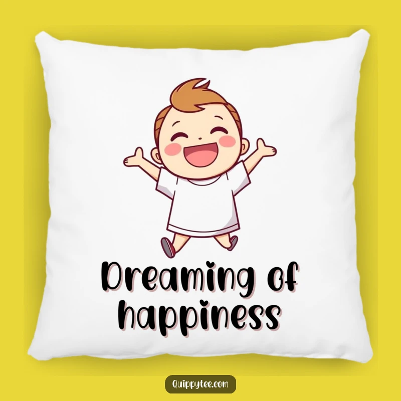 Joyful Speech Bubble Pillow: Funny Character's Cozy Jumps for Happy Slumber
