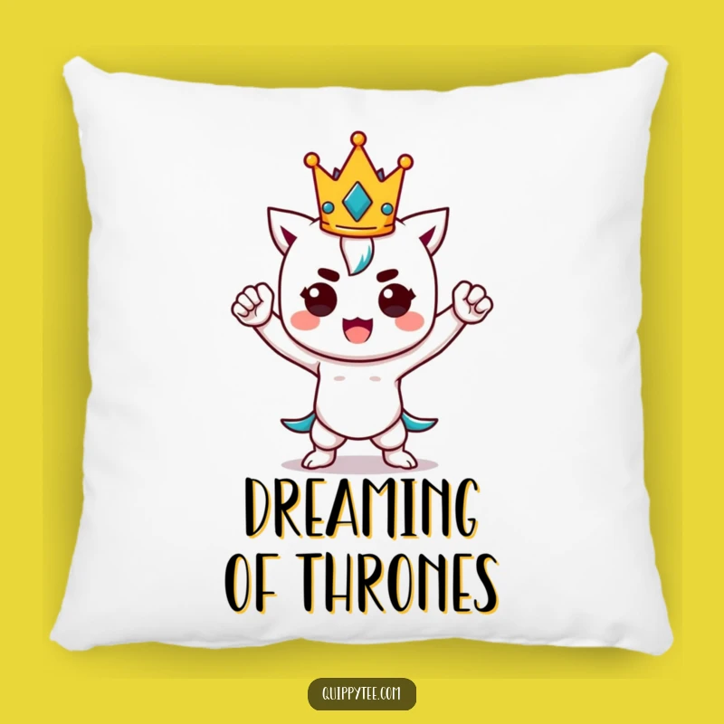 Funny Kawaii Power Pose Pillow - Cozy Regal Humor Accent Cushion Gift