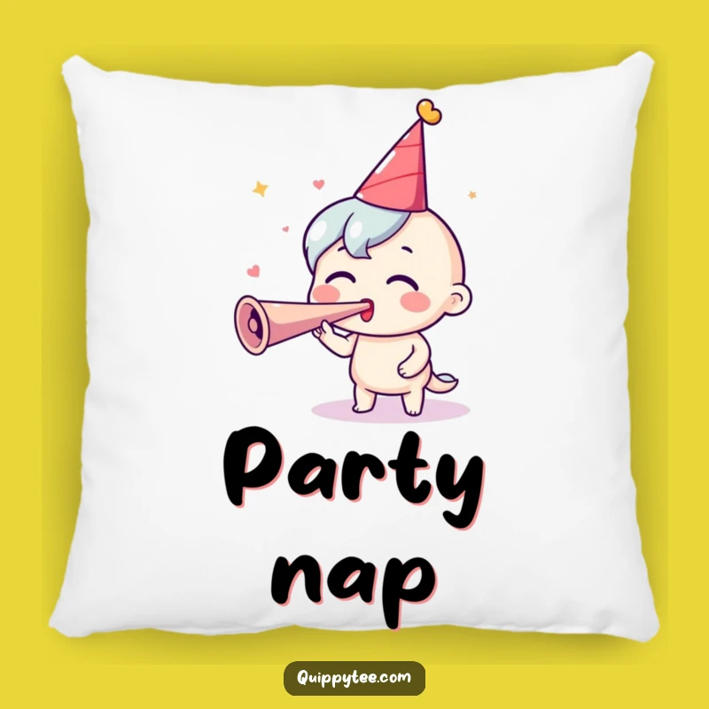 Funny Party Pillow: Excited Horn Blower Comfort, Ideal Funny Gift for Lounging