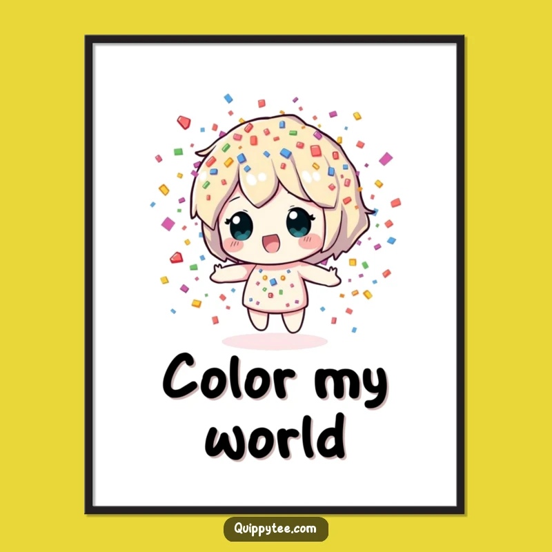 Printable Funny Confetti Sprite Art: Instantly Add Colorful Joy to Your Walls - Humorous Gift