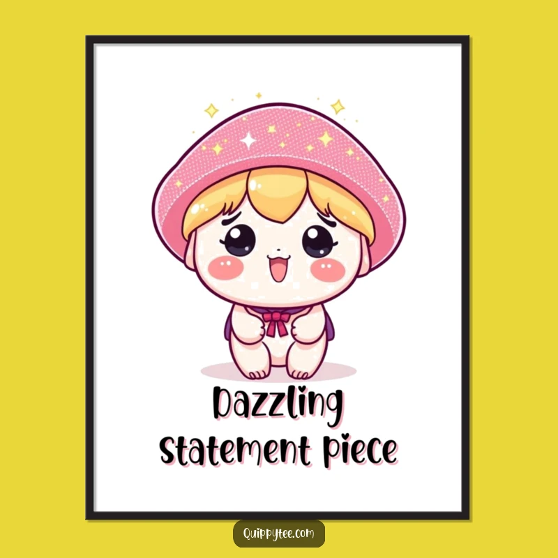 Funny Kawaii Hat Digital Art Print: Instant Sparkle Decor