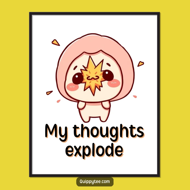 Funny Kawaii Explosion Digital Art - Speech Bubble Chaos Printable Gift