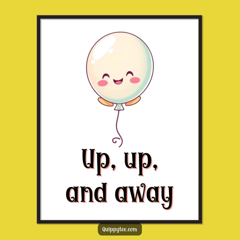 Funny Balloon Float Digital Art - Instant Cheerful Decor Download