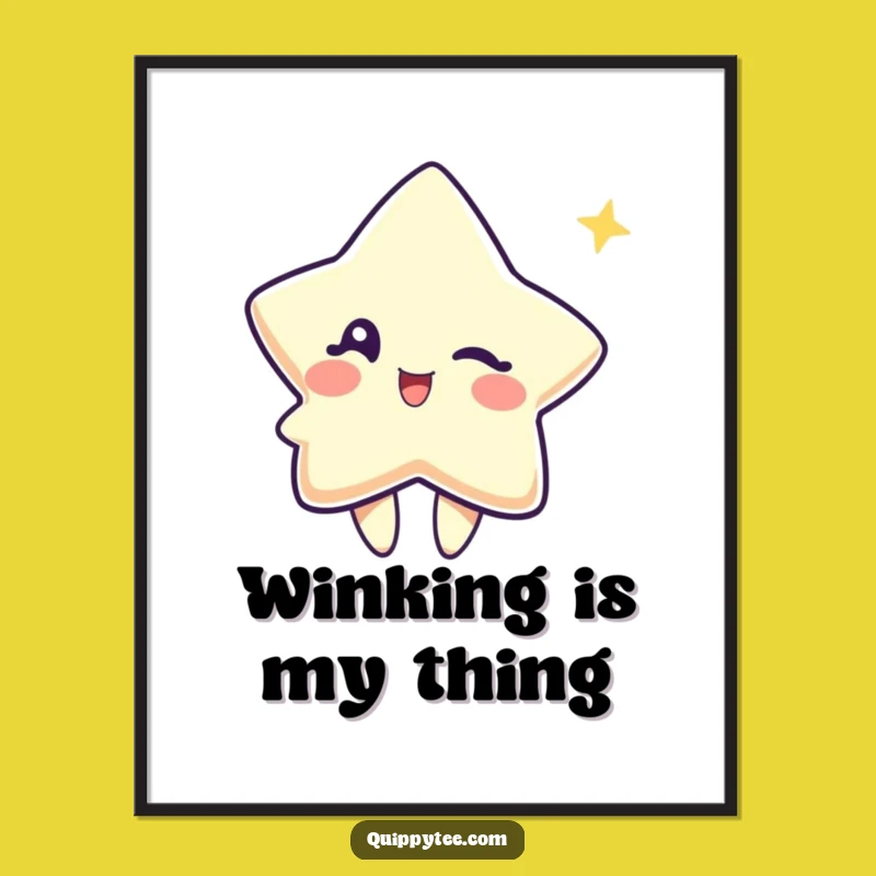 Instant Winking Star Art: Downloadable Funny Print for Cosmic Charm on Your Walls