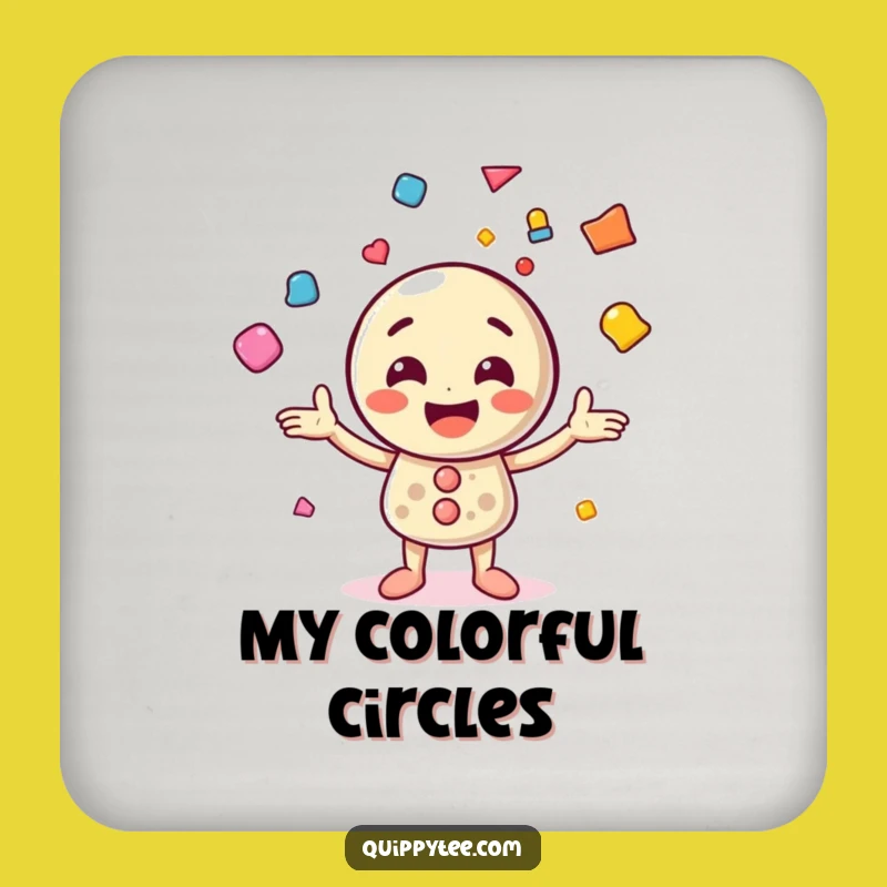 Funny Button Juggling Shapes Coaster Set - Protect Surfaces with Color