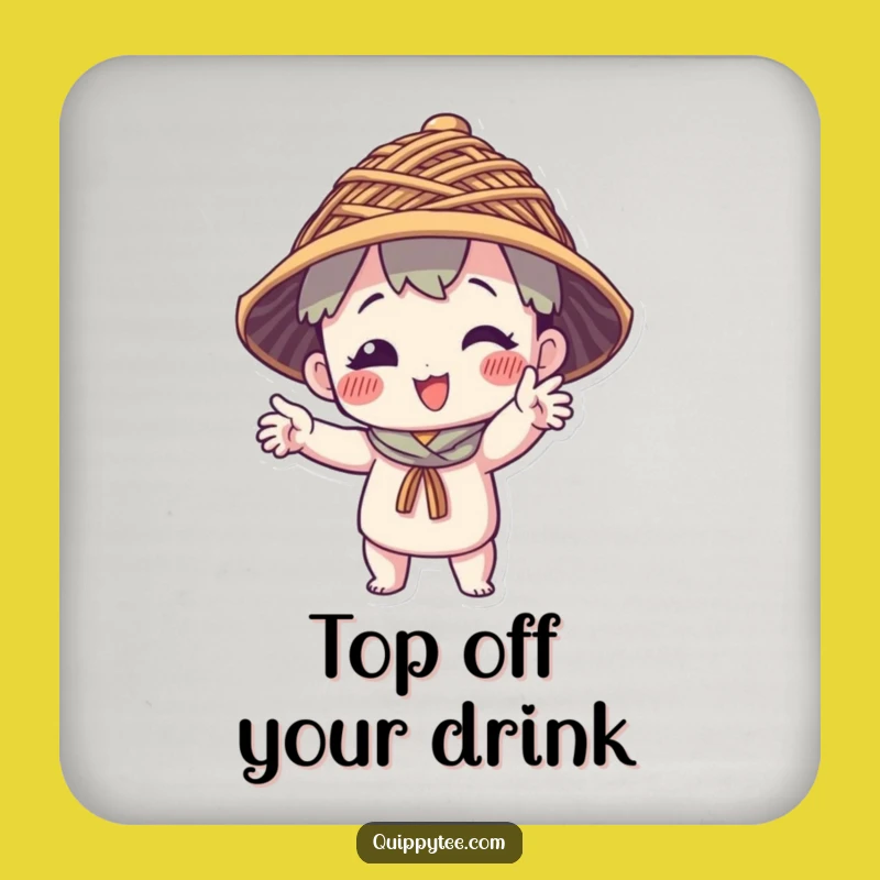 Funny Thread Hat Character Coaster: Quirky Protection for Your Surfaces