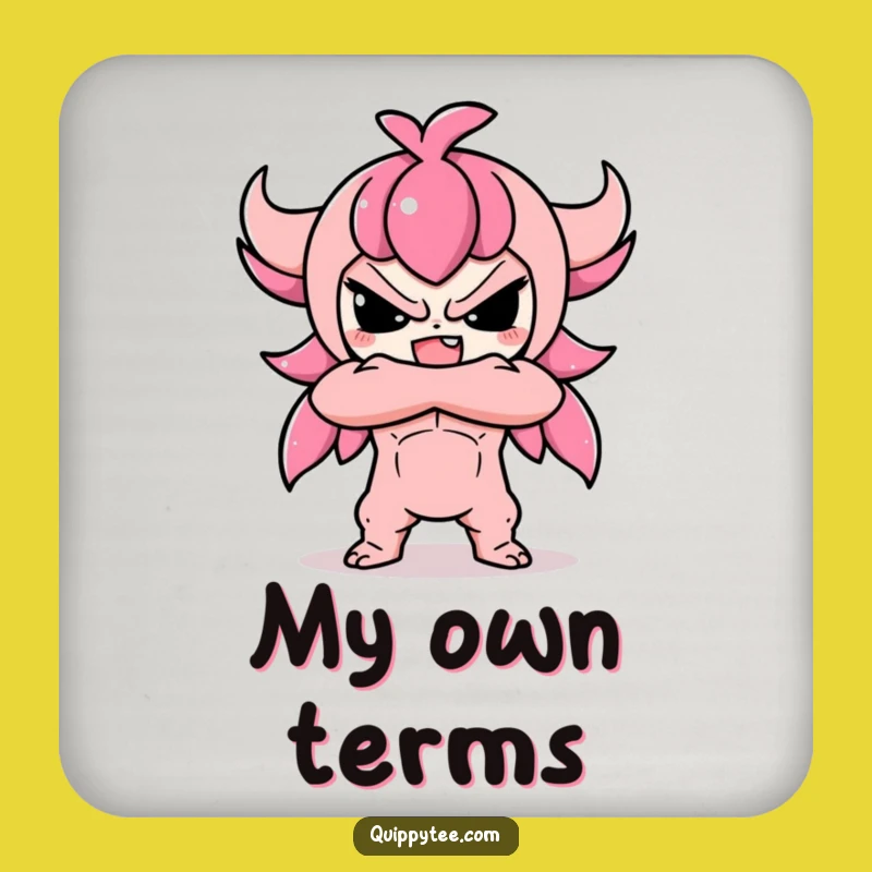 Funny Kawaii Defiant Coaster: Cute Attitude Protector, Hilarious Gift for Desks