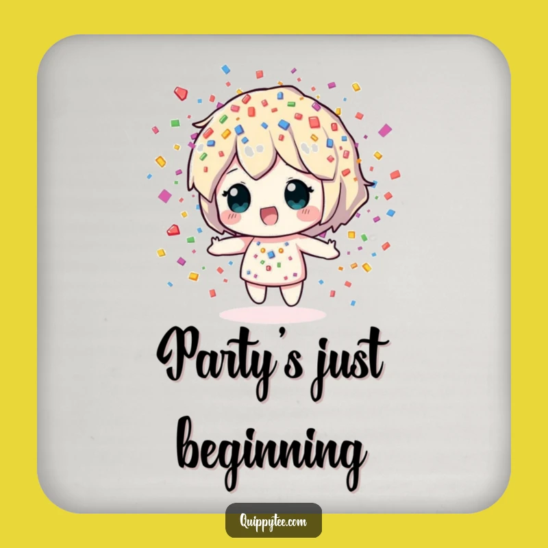 Funny Confetti Sprite Coasters: Protect Surfaces with Colorful Fun - Ideal Humorous Gift Set