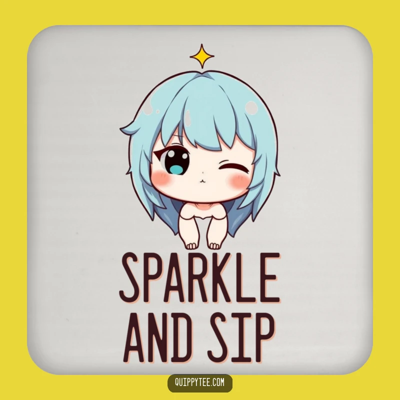 Wink & Sparkle Coaster: Funny Character's Cheeky Protector for Playful Surfaces