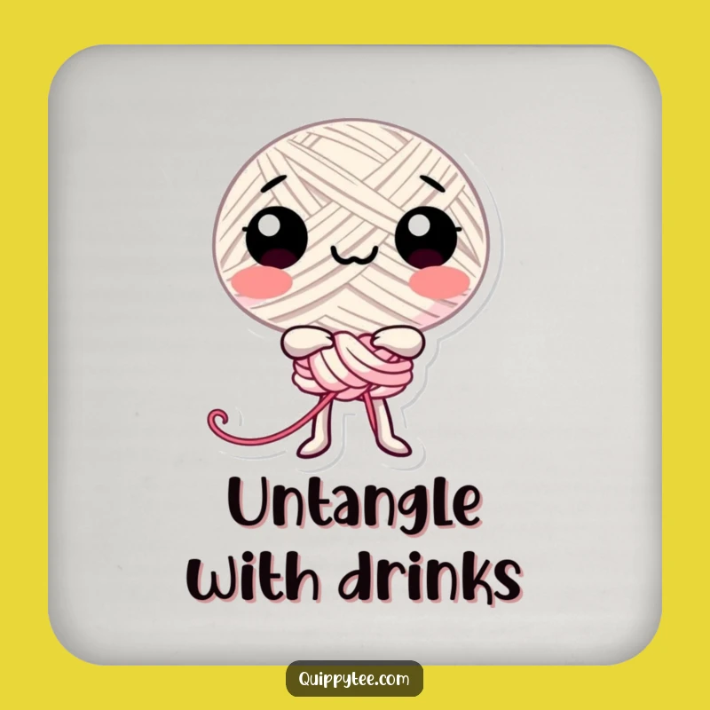 Funny Happy Thread Coaster Set: Protect Surfaces with Playful Charm