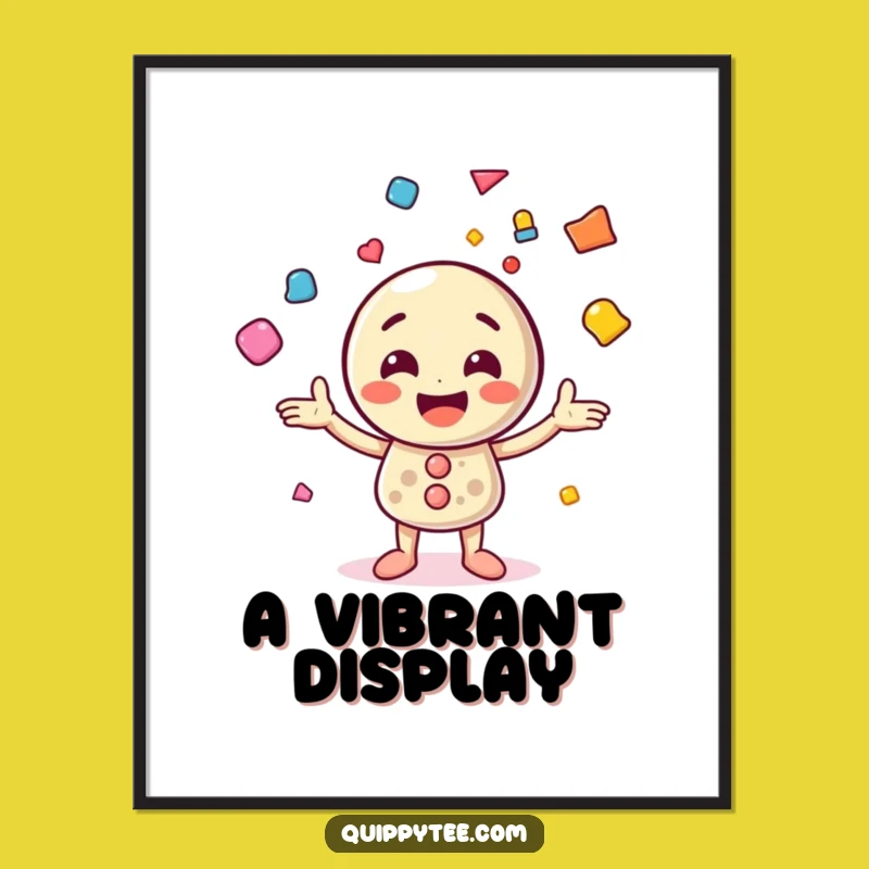 Funny Button Juggling Shapes Poster - Vibrant Wall Art Gift for Cheer