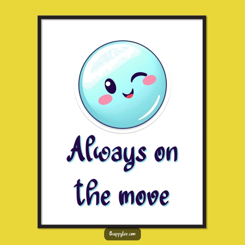 Funny Winking Button Poster: Energetic Art for Lively Spaces