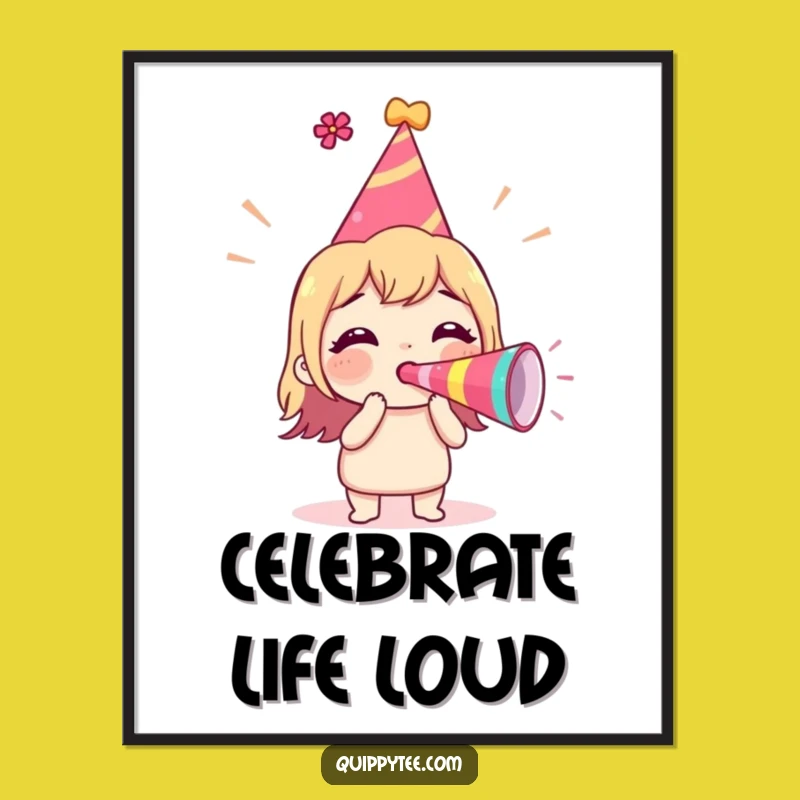 Funny Party Poster: Excited Character Art, Inspiring Funny Gift