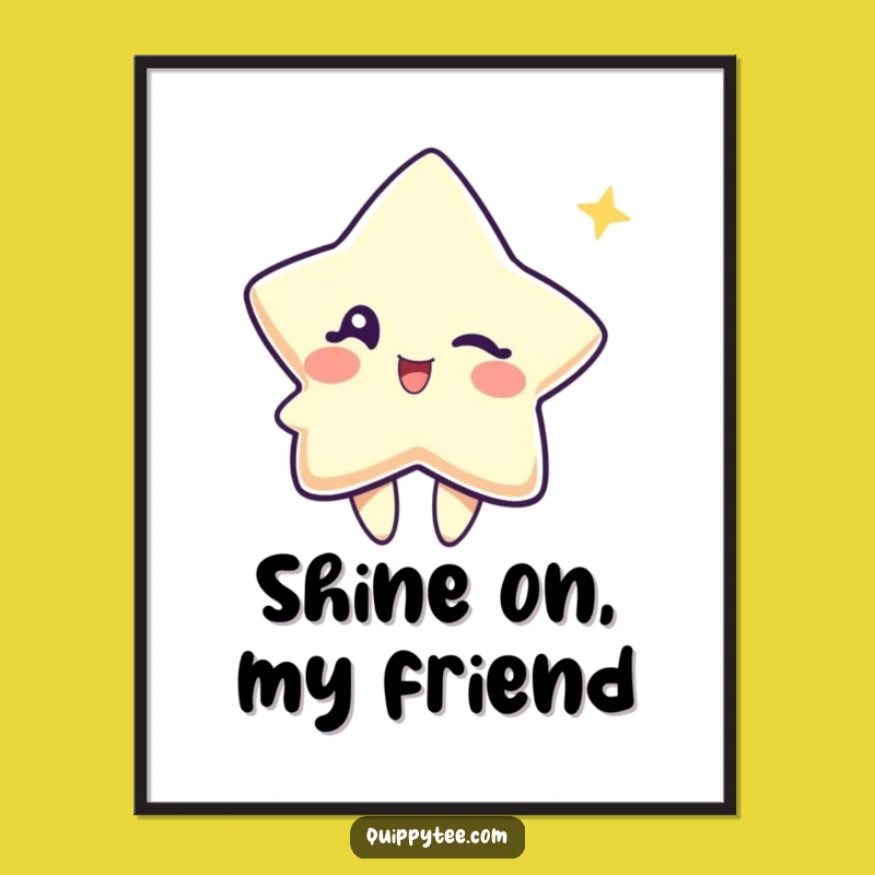 Funny Winking Star Poster: Decorate Your Space with Cosmic Charm and Playful Art