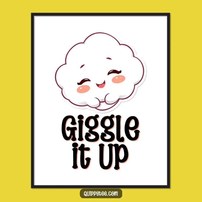 Funny Cloud Giggle Poster: Cheerful Character Art for Happy Spaces