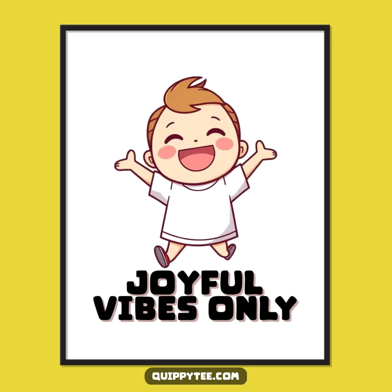 Joyful Speech Bubble Poster: Funny Character's Happy Art for a Cheerful Room
