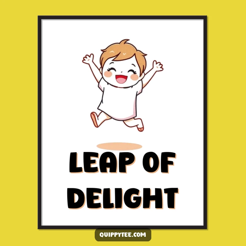 Funny Fabric Swatch Leap Poster: Vibrant Character Art, Perfect Humorous Decor