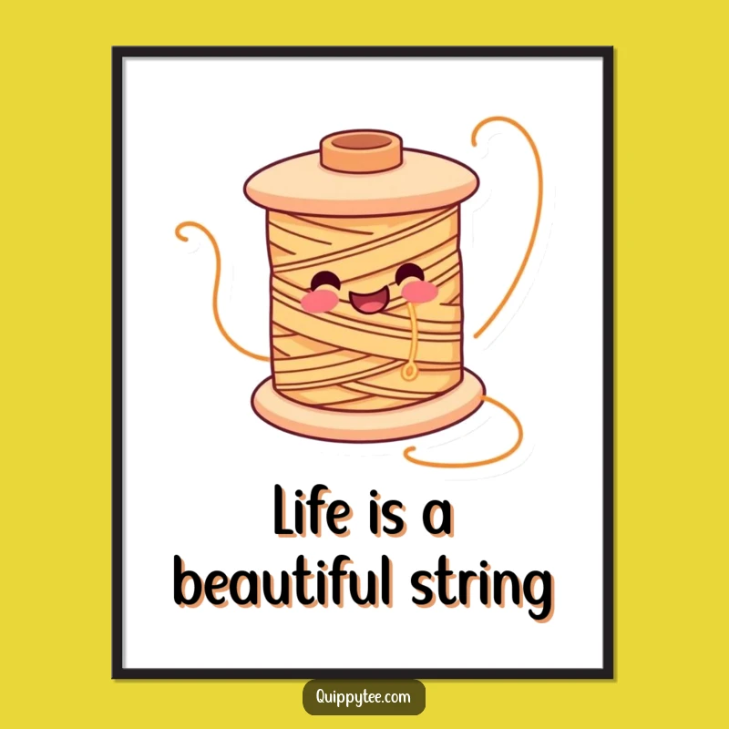 Funny Smiling Spool Poster: Sew Much Joy for Your Walls