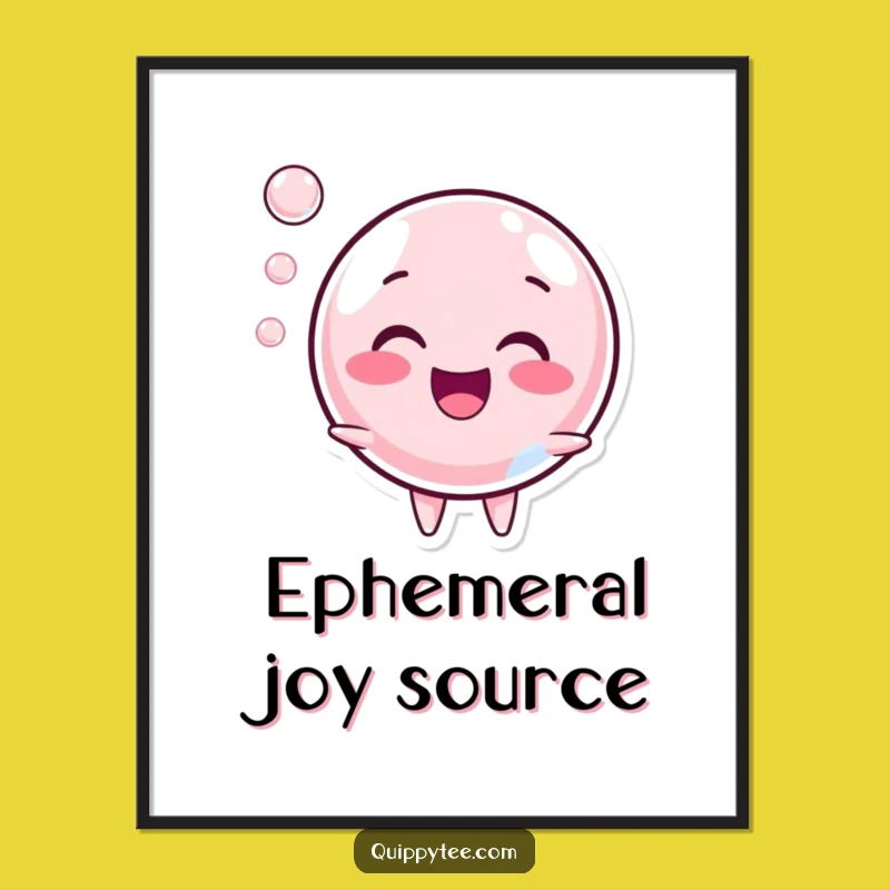 Vibrant Funny Bubble Pop Poster: Decorate with This Cheerful Popping Character Art - Humorous Gift Idea