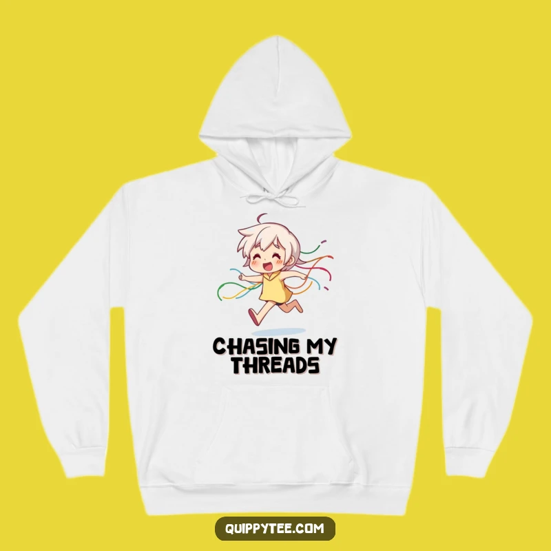 Cozy Funny Running Thread Character Hoodie: Warmth & Playful Energy