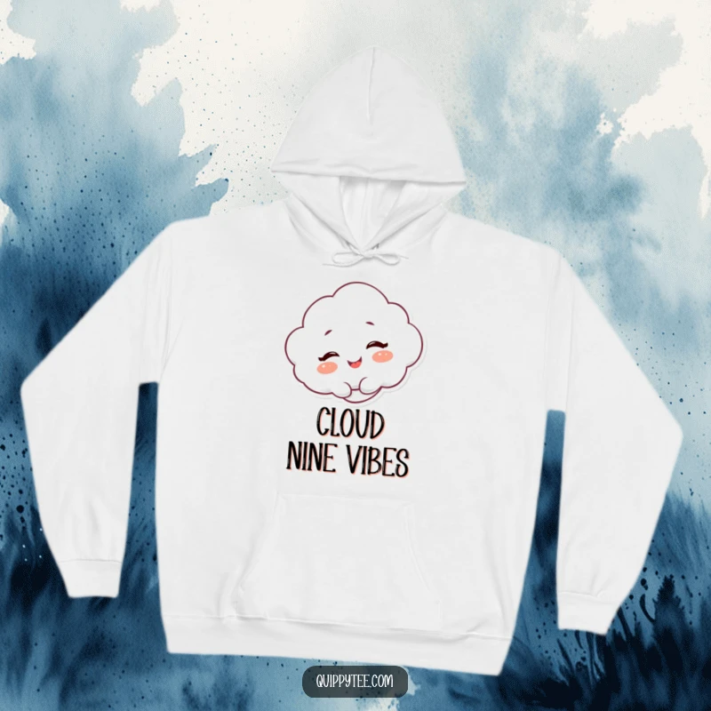 Funny Hoodie: A fluffy cloud character giggling with delight, offering cozy comfort and cheerful vibes.