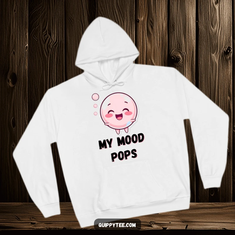 Funny Hoodie: A joyful bubble character popping with a cheerful sound, offering warmth and a delightful dose of fun.
