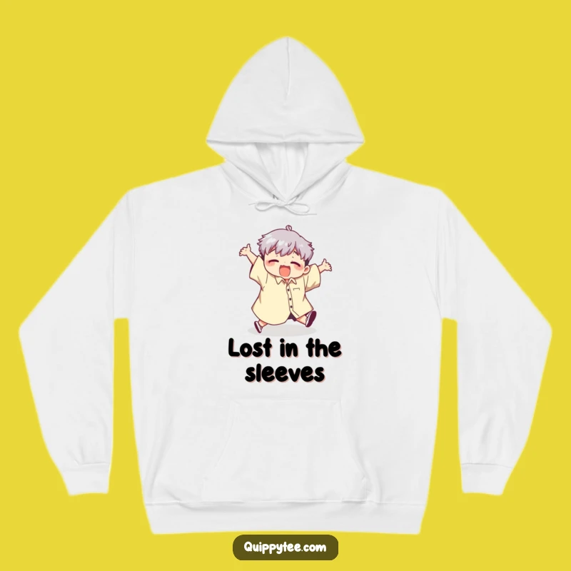 Cozy Funny Tripping Hoodie: Kawaii Character's Comical Stumble