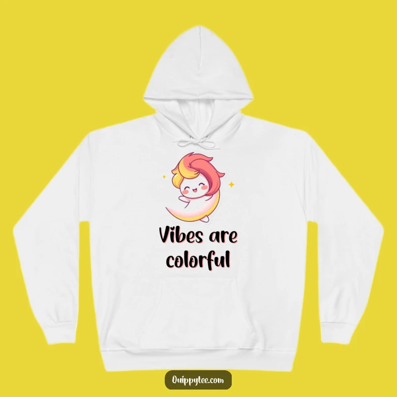 Funny Rainbow Swirl Hoodie: Cozy Up with Vibrant Character Comfort