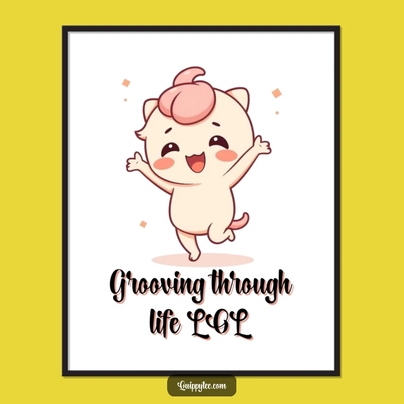 Free Printable Kawaii Dancing Wall Art - Funny Downloadable Decor for Joy