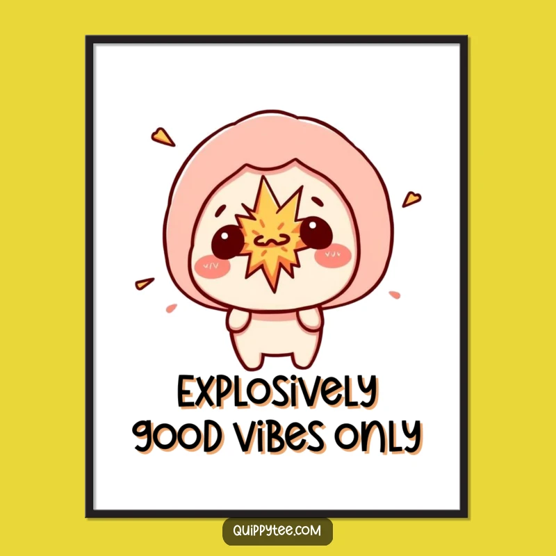 Free Printable Wall Art: Kawaii Explosion Bubble Humorous Downloadable Home Decor