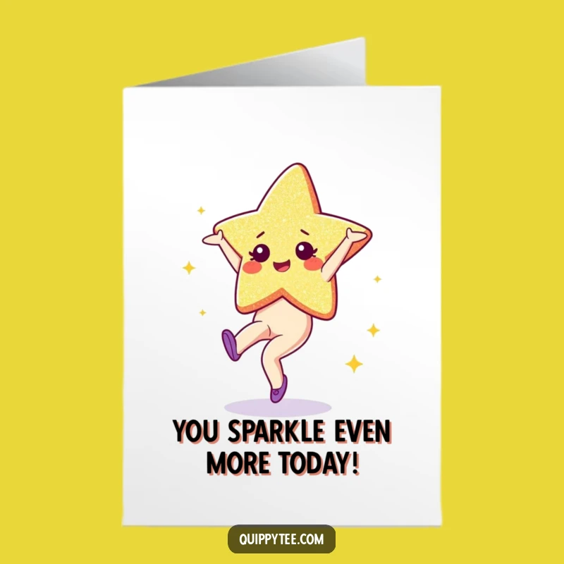 Free Printable Birthday Card: Star's Cartwheel Celebration! Hilarious Downloadable Gift for Fun.