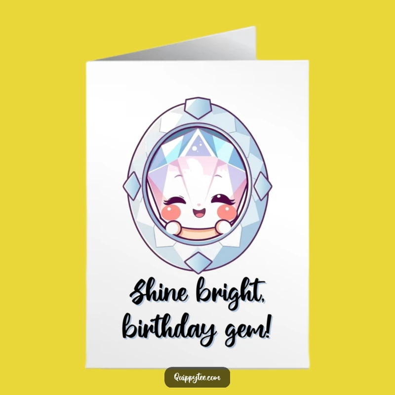Free Printable Birthday Card: Winking Gemstone Surprise, Funny Downloadable Gift for Joy